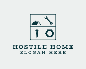 Home Construction Tools logo design