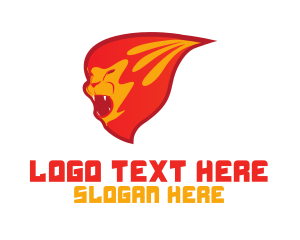 Lion - Red Lion Flame logo design
