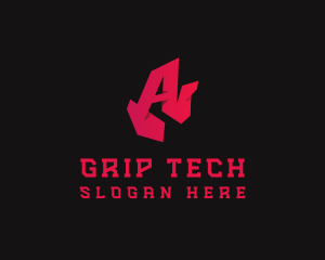 3D Red Graffiti Letter A Logo