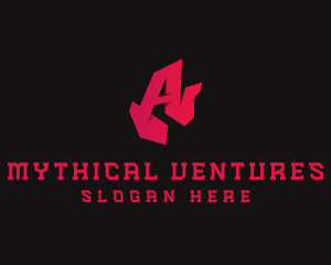 3D Red Graffiti Letter A Logo