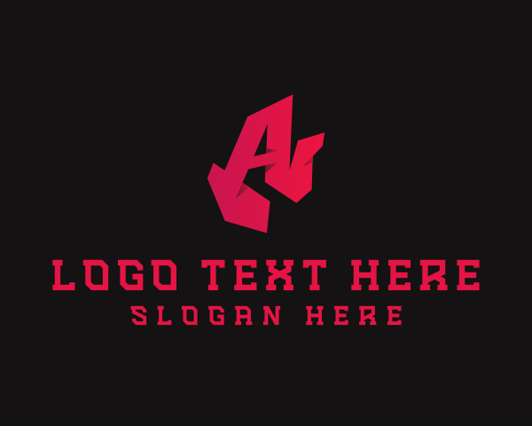 3D Red Graffiti Letter A logo