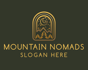 Night Stars Mountain logo design