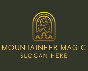 Night Stars Mountain logo design