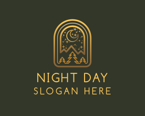 Night Stars Mountain logo design