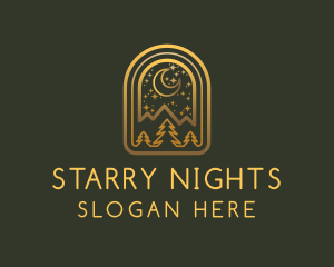 Night Stars Mountain logo design