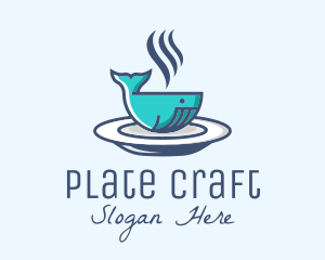 Whale Cafe Food Bowl logo design