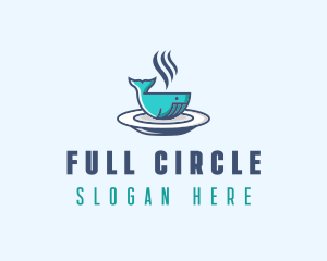 Whale Cafe Food Bowl logo design