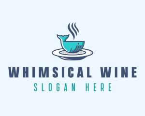 Whale Cafe Food Bowl logo design