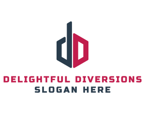 Geometric Letter DD Tech logo design