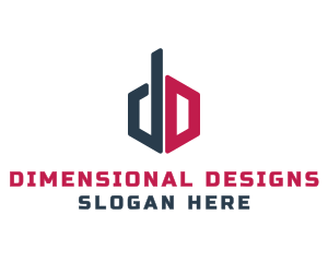 Geometric Letter DD Tech logo design