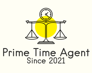 Law Firm Clock  logo design