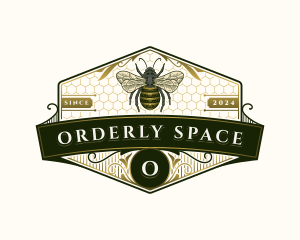 Vintage Organic Honeybee logo design