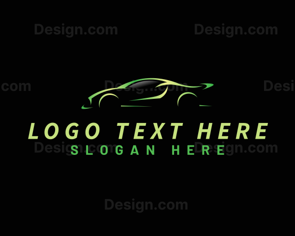 Green Sports Car Automotive Logo