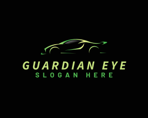 Green Sports Car Automotive Logo