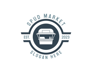 Food Cart Market Trolley logo design