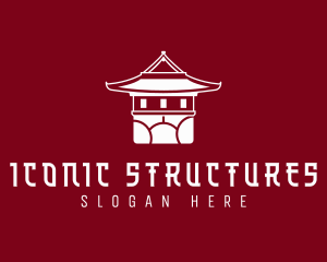 Japanese Architecture Pagoda Structure logo design