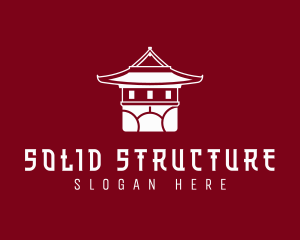 Japanese Architecture Pagoda Structure logo design