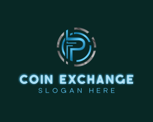 Coin Crypto Letter P logo