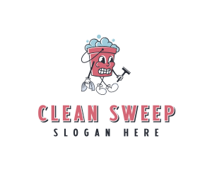 Bucket Disinfection Cleaning logo design