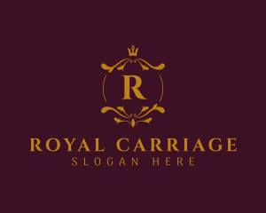 Ornamental Wreath Royal Crown logo design