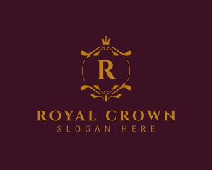 Ornamental Wreath Royal Crown logo design