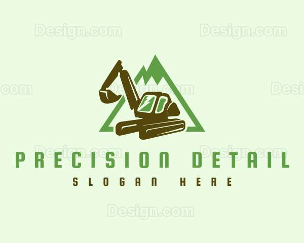 Quarry Digging Excavator Logo