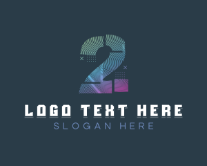 Modern Glitch Number 2 Logo