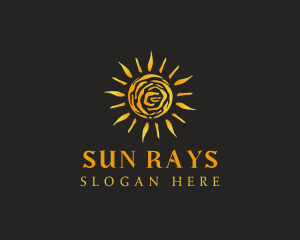 Abstract Swirly Sun  logo design