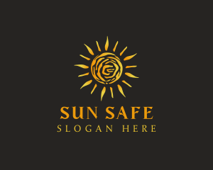 Abstract Swirly Sun  logo design