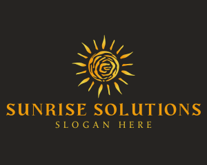 Abstract Swirly Sun  logo design