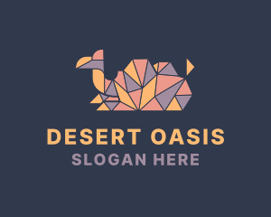 Geometric Camel Mosaic logo design