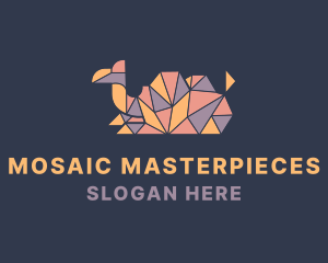 Geometric Camel Mosaic logo design