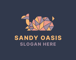 Geometric Camel Mosaic logo design