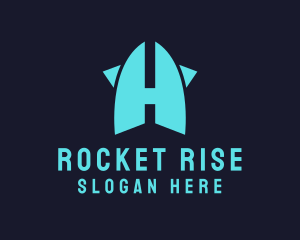 Rocket Launch Letter H logo