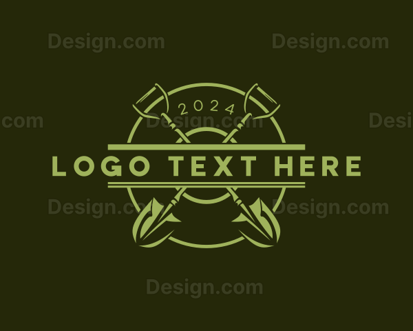 Shovel Landscaping Tool Logo