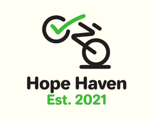 Check Bicycle Line Art logo