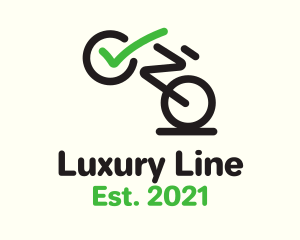 Check Bicycle Line Art logo design