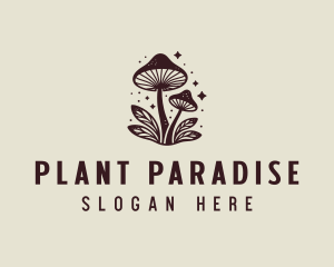 Mushroom Plant Stars logo design