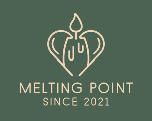 Melting Heart Candle  logo design