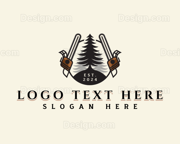 Chainsaw Wood Cutter Logo