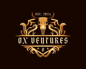 Bull Skull Horn logo design