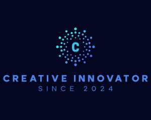 Creative Tech Particle logo design