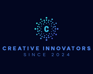 Creative Tech Particle logo design