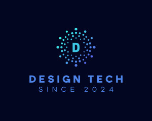 Creative Tech Particle logo design