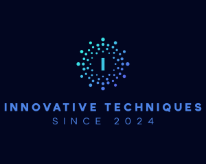 Creative Tech Particle logo design