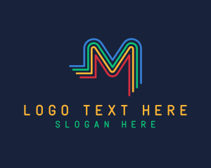 Colorful Letter M Lines logo
