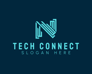 Digital Technology Letter N logo