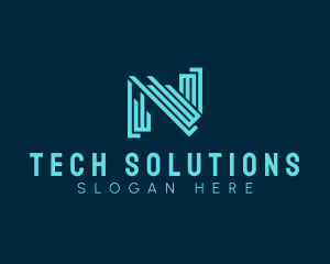 Digital Technology Letter N logo