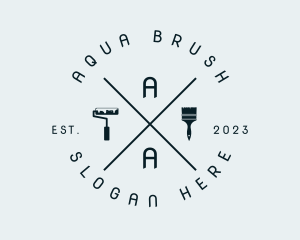 Paint Brush Roller logo design