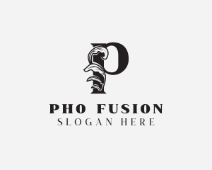 Salon Vine Letter P logo design